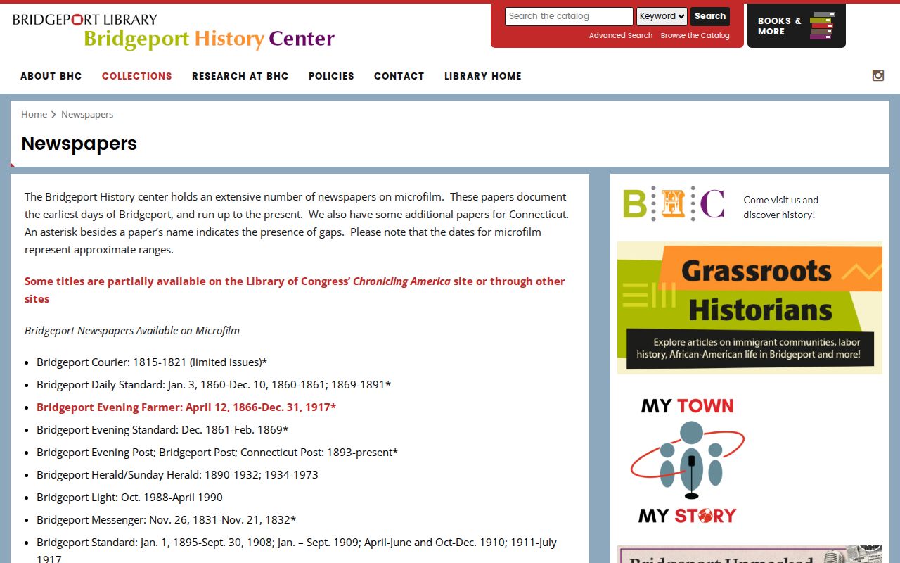 Bridgeport city directory newspaper collection for resident research