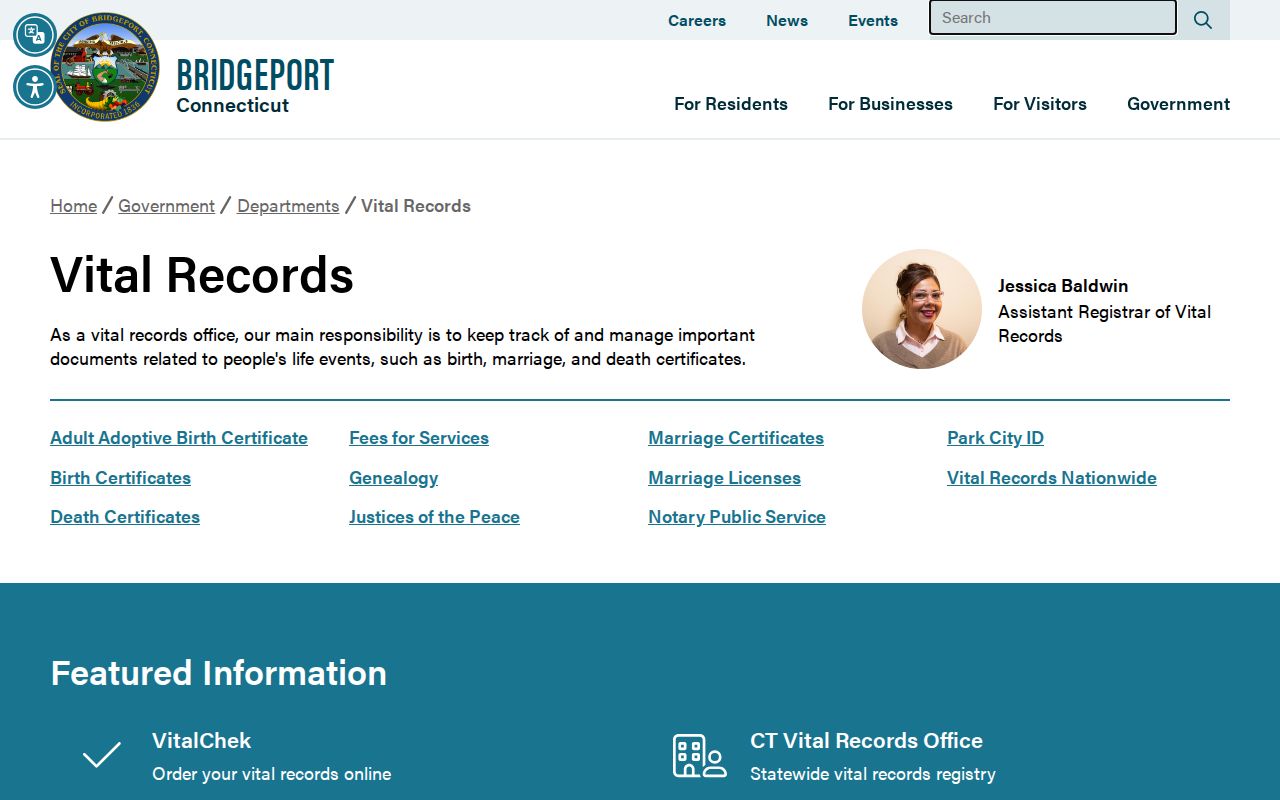 Bridgeport residents directory vital records office