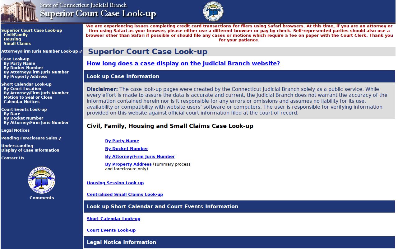 Bridgeport residents directory Connecticut civil inquiry search