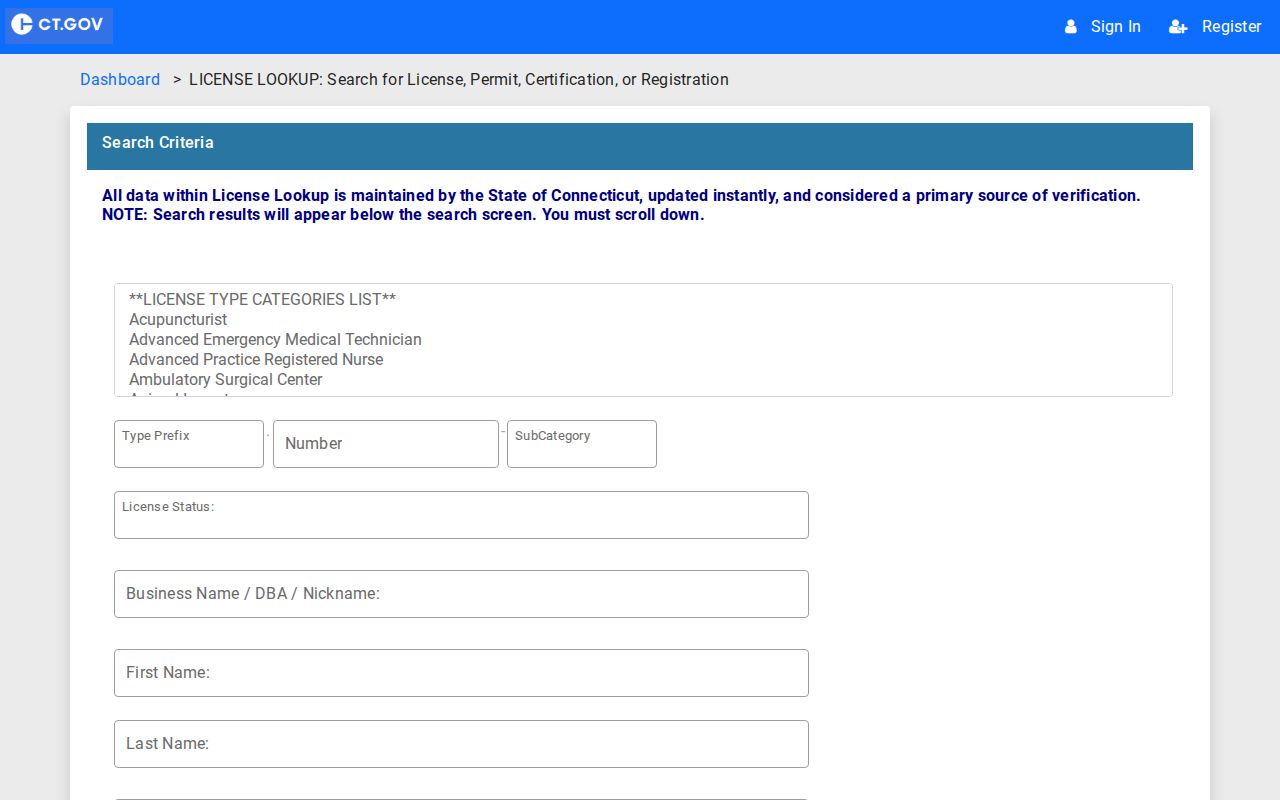 Bridgeport residents directory professional license lookup