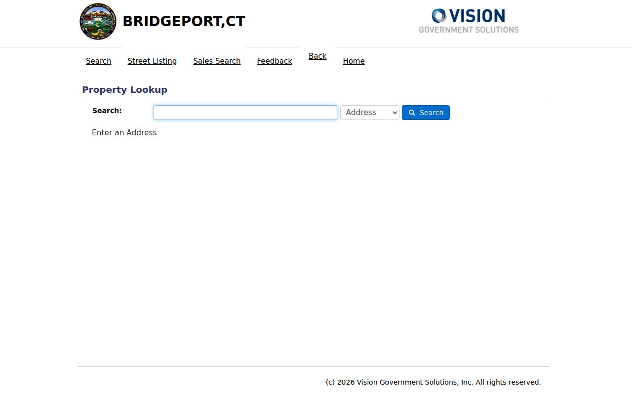 Bridgeport street directory Vision address and owner search